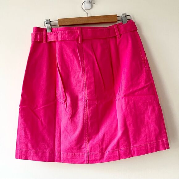 NWT J. Crew Chino Button Front Tie Waist Mini Skirt in Sweet Briar Pink - Picture 6 of 9